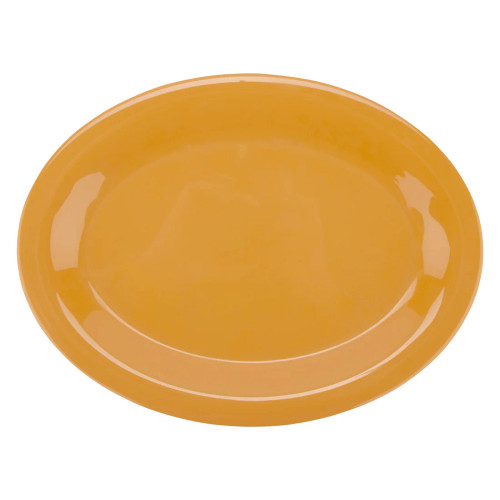 G.E.T - Diamond Mardi Gras 13.5" x 10.25" Tropical Yellow Oval Platter (12 Per Case) - OP-135-TY