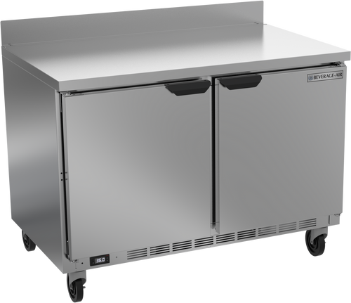 Beverage-Air - 48" Mobile Worktop Refrigerator w/ 2 Solid Swing Doors - WTR48AHC