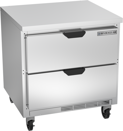 Beverage-Air - 32" Mobile Worktop Refrigerator w/ 2 Drawers - WTRD32AHC-2-FLT