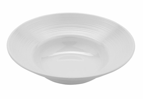 G.E.T - Minski 6 Qt White Textured Rim Large Round Display Bowl (3 Per Case) - B-192-MN-W