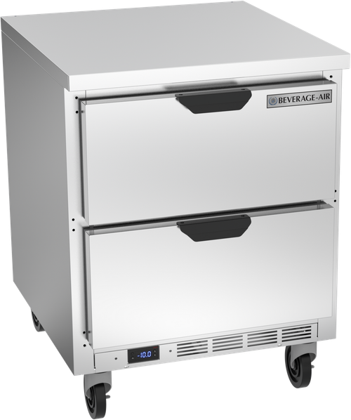 Beverage-Air - 27" Mobile Worktop Freezer w/ 2 Drawers - WTFD27AHC-2-FLT