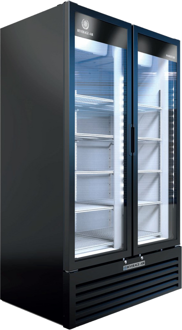 Beverage-Air - 47" Marketeer Black Merchandiser w/ 2 Swing Glass Doors - MT49-1B