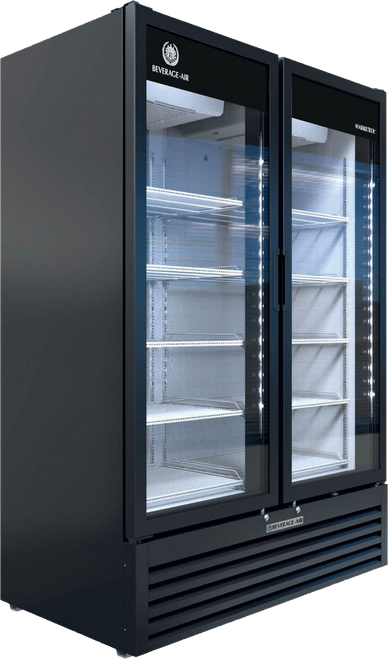 Beverage-Air - 54" Marketeer Black Merchandiser w/ 2 Swing Glass Doors - MT53-1B