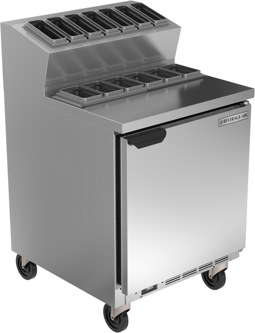Beverage-Air - 27" Sandwich Prep Table w/ 1 Door, 6 Pans & 7 Top Rail Jars - TPE27HC-6P-7R