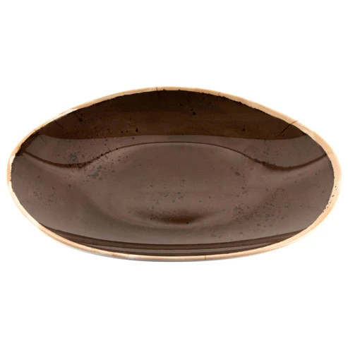 G.E.T - Osslo 15" x 11" Pottery Coffee Oval Platter (6 Per Case) - OP-1518-PCF