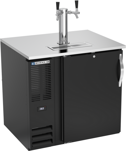 Beverage-Air - 36" Black Double Tap Kegerator - DD36HC-B