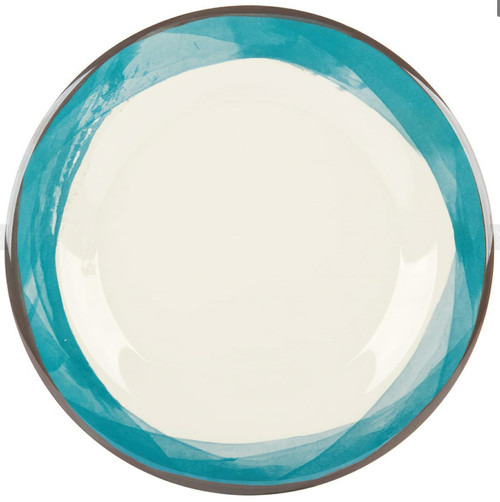 G.E.T - Kanello 7.5" Diamond Ivory Plate W/ Blue Wide Rim (48 Per Case) - WP-7-DI-KNB