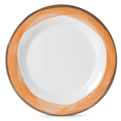 G.E.T - Kanello 9" Diamond White Plate W/ Orange Wide Rim (24 Per Case) - WP-9-DW-KNO
