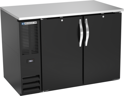 Beverage-Air - 48" Black Food Rated Back Bar w/ 2 Solid Swing Doors - BB48HC-F-B