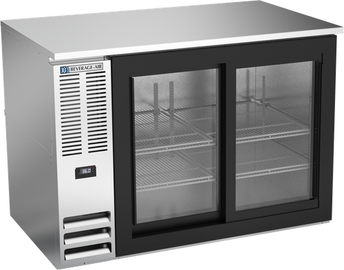 Beverage-Air - 48" Stainless Steel Back Bar Refrigerator w/ 2 Sliding Glass Doors - BB48HC-GS-S