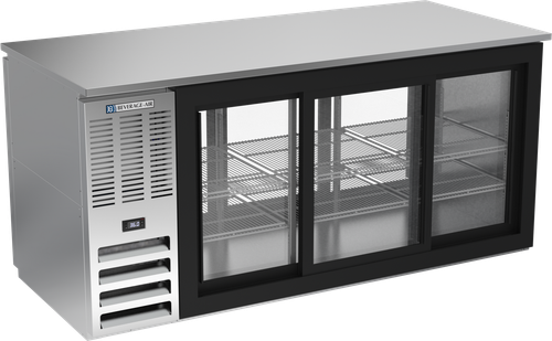 Beverage-Air - 72" Stainless Steel Pass-Thru Back Bar Refrigerator w/ 6 Sliding Glass Doors - BB72HC-GS-PT-S