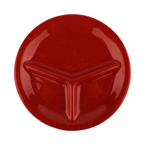G.E.T - Red Sensation 3-Compartment Red Plate (12 Per Case) - CP-10-RSP