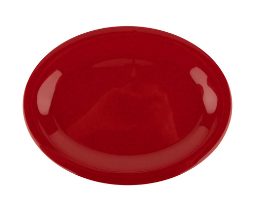 G.E.T - Red Sensation 12" x 9" Red Oval Platter (12 Per Case) - OP-120-RSP
