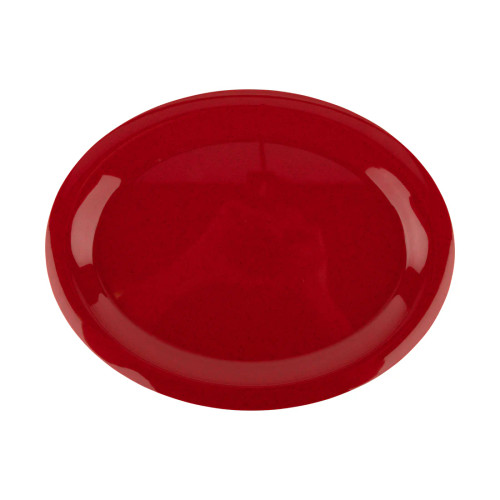 G.E.T - Red Sensation 13.5" x 10.25" Red Oval Platter (12 Per Case) - OP-135-RSP