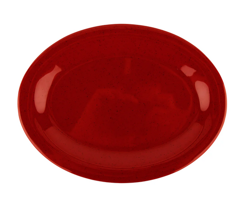 G.E.T - Red Sensation 9.75" x 7.25" Red Oval Platter (24 Per Case) - OP-950-RSP