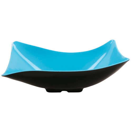 G.E.T - Brasilia 4 Qt Black/Blue Flare Bowl (3 Per Case) - ML-220-BL/BK
