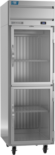 Beverage-Air - 26" Cross Temp Stainless Steel Refrigerator/Freezer w/ 2 Glass Swing Half Doors - CT1HC-1HG