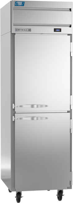 Beverage-Air - 26" Cross Temp Stainless Steel Refrigerator/Freezer w/ 2 Solid Swing Half Doors - CT1HC-1HS