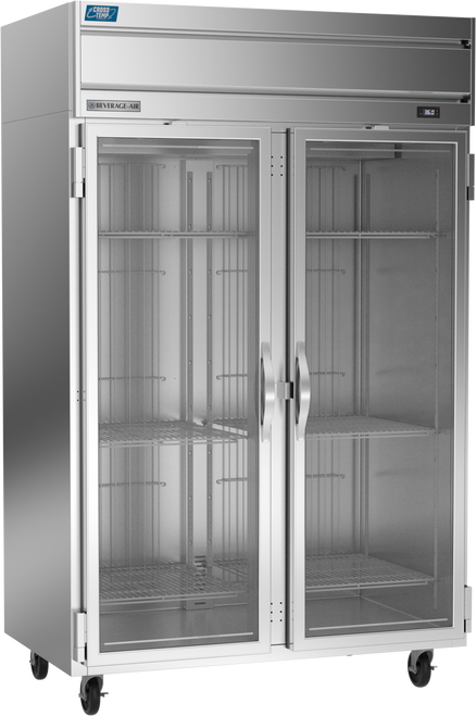 Beverage-Air - 52" Cross Temp Stainless Steel Refrigerator/Freezer w/ 2 Glass Swing Doors - CT2HC-1G