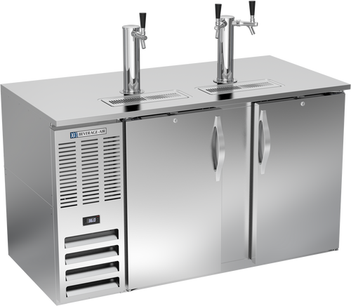 Beverage-Air - 58" Stainless Steel Two Tower Kegerator w/ 3 Taps - DD58HC-S