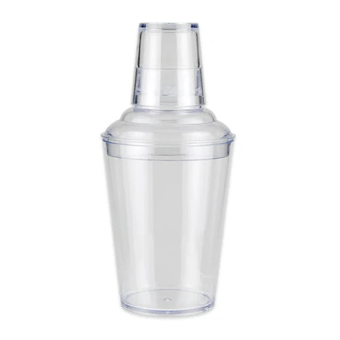 G.E.T - Specialty Drinkware 17.5 oz Clear SAN Plastic 3 Piece Shaker Set (24 Per Case) - SH-175-1-CL