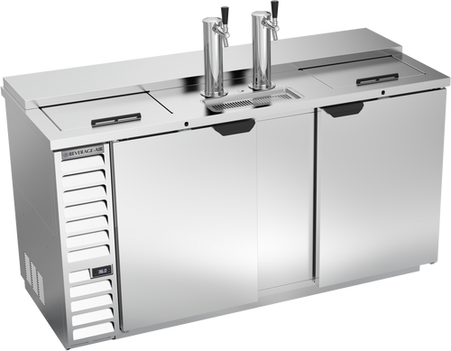 Beverage-Air - 68" Stainless Steel Two Tower Kegerator w/ Single Taps & Club Top - DD68HC-C-S