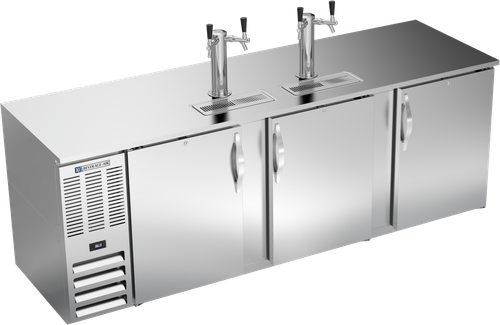 Beverage-Air - 94" Stainless Steel 4 Tap Kegerator w/ 3 Solid Swing Doors - DD94HC-S