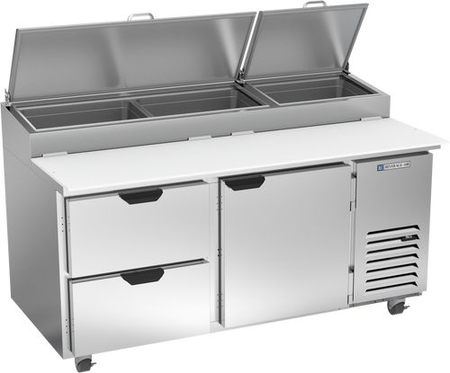 Beverage-Air - 67" Pizza Prep Table w/ 1 Door & 2 Drawers - DPD67HC-2