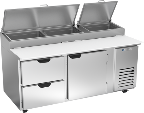 Beverage-Air - 72" Pizza Prep Table w/ 1 Door & 2 Drawers - DPD72HC-2