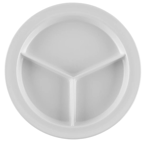G.E.T - SuperMel 9" White 3-Compartment Plate (12 Per Case) - CP-530-W