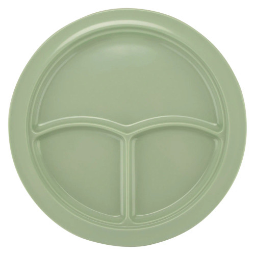 G.E.T - SuperMel 10" Green 3-Compartment Plate (12 Per Case) - CP-531-G