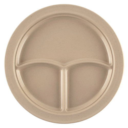 G.E.T - SuperMel 10" Sandstone 3-Compartment Plate (12 Per Case) - CP-531-S