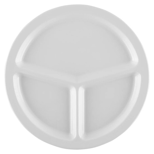 G.E.T - SuperMel 10" White 3-Compartment Plate (12 Per Case) - CP-533-W