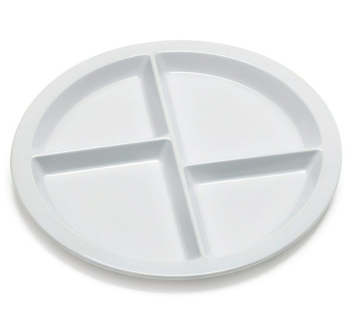 G.E.T - SuperMel 10" White 4-Compartment Plate (12 Per Case) - CP-534-W