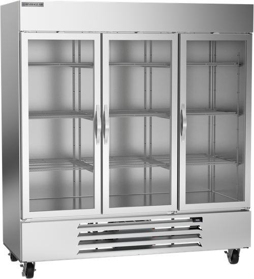 Beverage-Air - 75" Horizon Reach-In Freezer w/ 3 Glass Swing Doors - HBF72HC-1-G