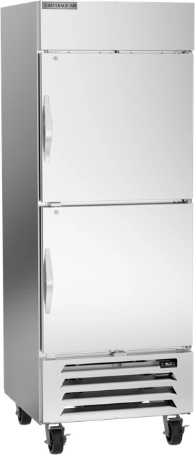 Beverage-Air - 30" Horizon Stainless Steel Reach-In Refrigerator w/ 2 Solid Swing Half Doors - HBR27HC-1-HS
