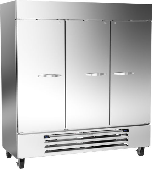 Beverage-Air - 75" Horizon Stainless Steel Reach-In Refrigerator/Freezer w/ 3 Solid Swing Doors - HBRF72HC-1-B