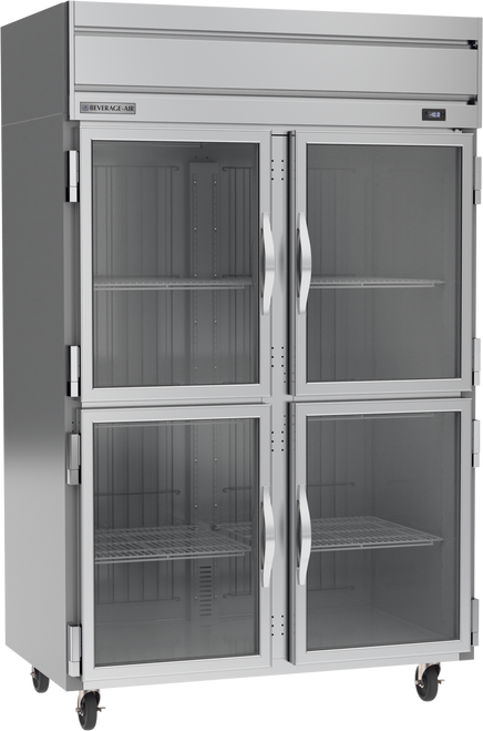 Beverage-Air - 52" Horizon Stainless Steel Reach-In Freezer w/ 4 Glass Swing Half Doors - HF2HC-1HG