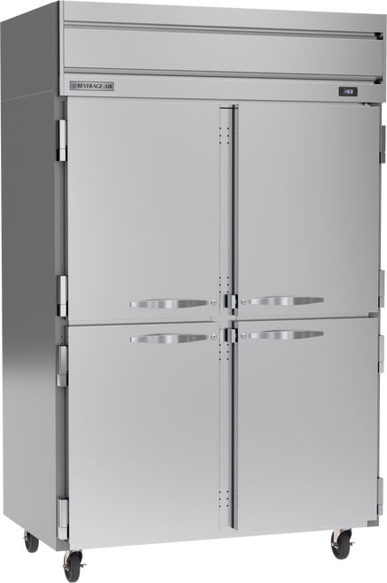 Beverage-Air - 52" Horizon Stainless Steel Reach-In Freezer w/ 4 Solid Swing Half Doors - HF2HC-1HS