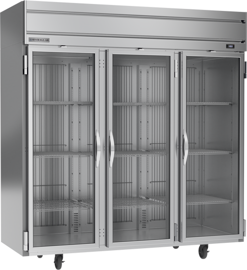 Beverage-Air - 78" Horizon Stainless Steel Reach-In Freezer w/ 3 Glass Swing Doors - HFPS3HC-1G