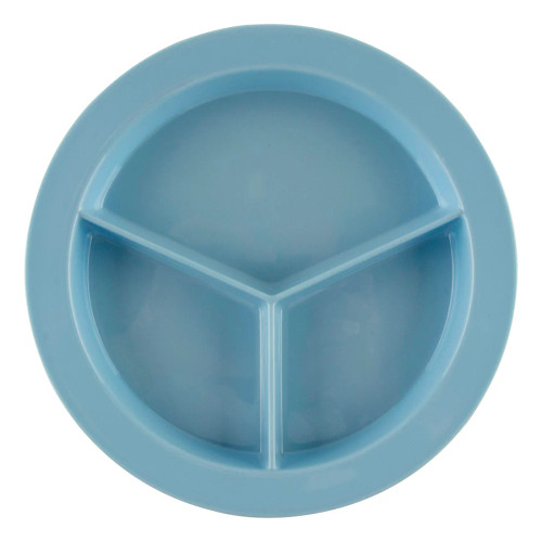 G.E.T - SuperMel 9" Slate Blue 3-Compartment Plate (12 Per Case) - P-1530-SB