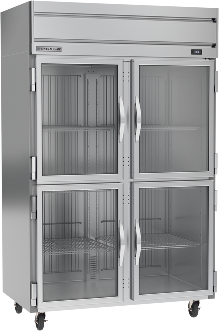 Beverage-Air - 52" Horizon Stainless Steel Reach-In Freezer w/ 4 Glass Swing Half Doors - HFS2HC-1HG