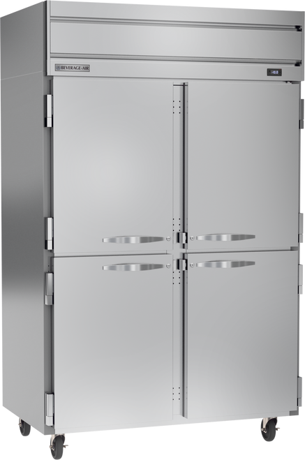 Beverage-Air - 52" Horizon Stainless Steel Reach-In Freezer w/ 4 Solid Swing Half Doors - HFS2HC-1HS