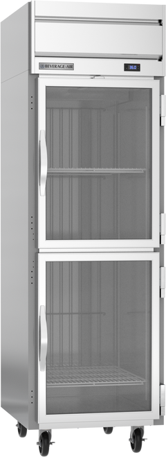 Beverage-Air - 26" Horizon Stainless Steel Reach-In Refrigerator w/ 2 Glass Swing Half Doors - HR1HC-1HG