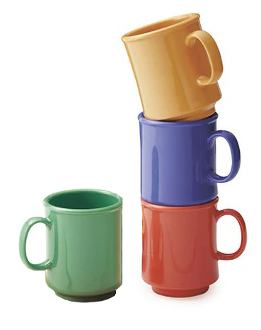 G.E.T - Diamond Mardi Gras 8 oz Mixed Colors Tritan Stacking Mug (24 Per Case) - TM-1308-MIX