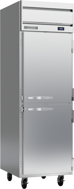 Beverage-Air - 26" Horizon Stainless Steel Reach-In Refrigerator w/ 2 Solid Swing Half Doors - HRPS1HC-1HS