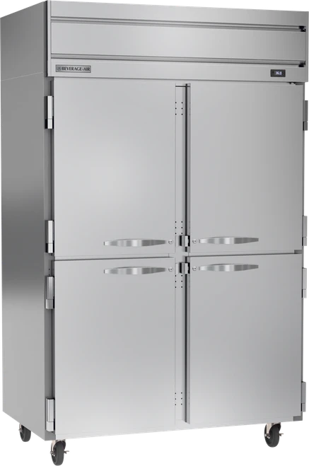 Beverage-Air - 52" Horizon Stainless Steel Reach-In Refrigerator w/ 4 Solid Swing Half Doors - HRS2HC-1HS
