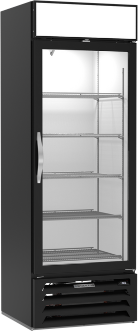 Beverage-Air - 27" MarketMax Black Shallow Depth Merchandiser Freezer w/ 1 Swing Glass Door - MMF19HC-1-B