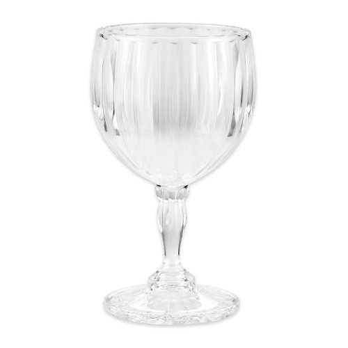 G.E.T - 6 oz SAN Plastic Clear Fluted Wine Glass (24 Per Case) - SW-1421-1-SAN-CL