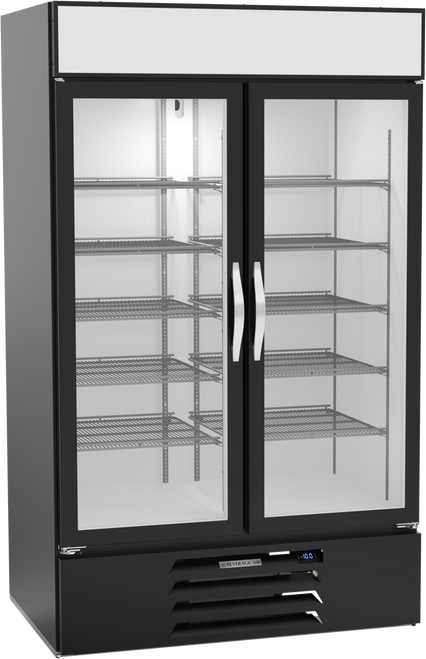 Beverage-Air - 47" MarketMax Black Merchandiser Freezer w/ 2 Swing Glass Doors - MMF44HC-1-B